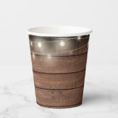 Rustikale Hochzeit von Holzstreichen Pappbecher (Rückseite)