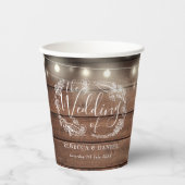 Rustikale Hochzeit von Holzstreichen Pappbecher (Vorderseite)