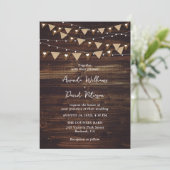 Rustikale Hochzeit von Holzwurzern Einladung (Stehend Vorderseite)