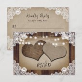 Rustikale Hochzeit von Holzwurzern RSVP Karte (Vorne/Hinten)