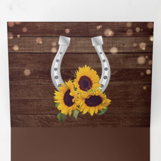 Rustikale Hochzeit von Hufblume Dreifach Gefaltete Einladung (Innen Erste Seite)