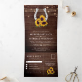 Rustikale Hochzeit von Hufblume Dreifach Gefaltete Einladung (Innenseite)