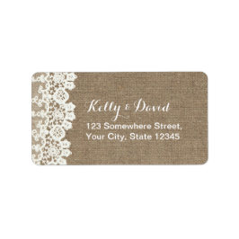 Rustikale Hochzeit von Lace & Burlap Vintage Adressaufkleber