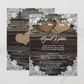 Rustikale Hochzeit von Landholz Begleitkarte (Vorne/Hinten)