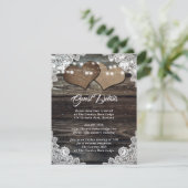 Rustikale Hochzeit von Landholz Begleitkarte (Stehend Vorderseite)