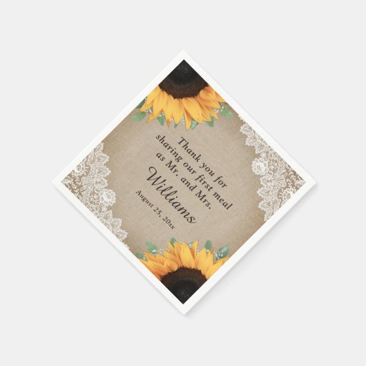 Rustikale Hochzeit von Landkreis Burlap und Lace S Serviette (Ecke)