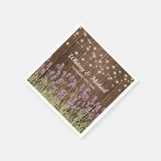 Rustikale Hochzeit von Lavendelblumen Serviette (Ecke)