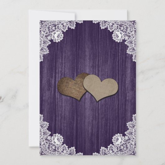 Rustikale Hochzeit von Lila Holz Mason Jar Sonnenb Einladung (Rückseite)