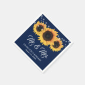 Rustikale Hochzeit von Navy Blue String Lights Son Serviette (Ecke)