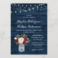 Rustikale Hochzeit von Navy Blue und Burgund Blush