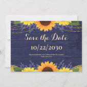 Rustikale Hochzeit von Navy-Holz-Streichelleuchten Save The Date (Vorderseite)