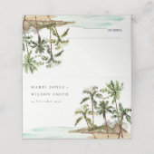 Rustikale Hochzeit von Palmen Beach Sand Platzkarte (Außenseite Aufgefaltet)