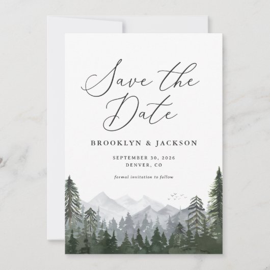 Rustikale Hochzeit von Pinien Save The Date (Vorderseite)