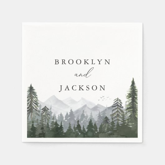 Rustikale Hochzeit von Pinien Serviette (Vorderseite)