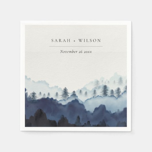 Rustikale Hochzeit von Pinienwäldern Serviette (Vorderseite)