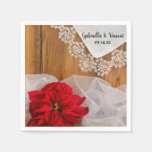Rustikale Hochzeit von Poinsettia und Elfmetall Serviette (Vorderseite)