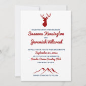 Rustikale Hochzeit von Red Blue Buck Deer Country  Einladung (Vorderseite)