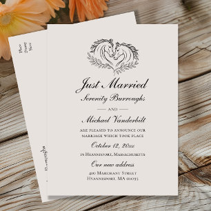 Rustikale Hochzeit von Reiten Ankündigungspostkarte
