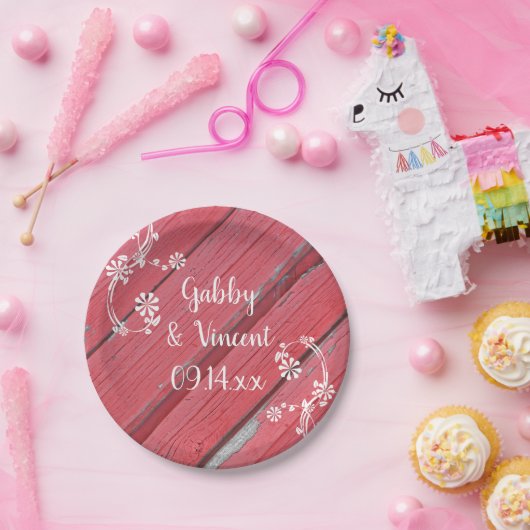 Rustikale Hochzeit von Rotem Barn Pappteller (Party)