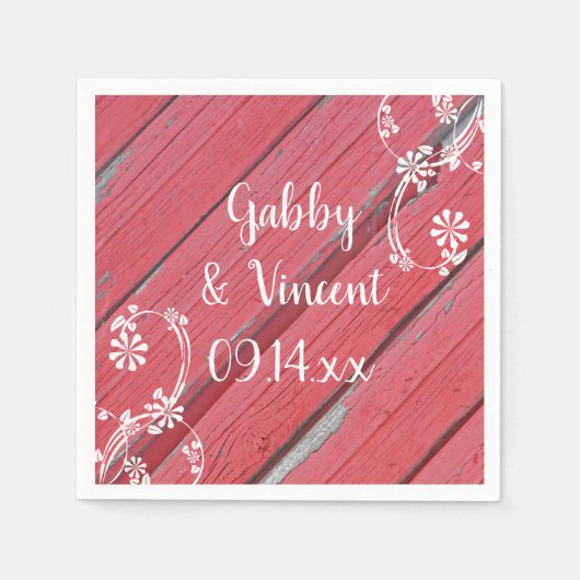 Rustikale Hochzeit von Rotem Barn Serviette (Vorderseite)