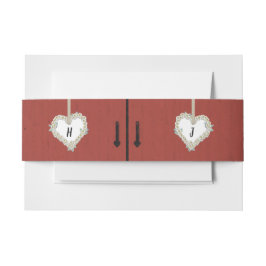 Rustikale Hochzeit von Rotem Stall und Milchinseln Einladungsbanderole