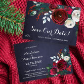 Rustikale Hochzeit von roten Bauern im Winter Save The Date