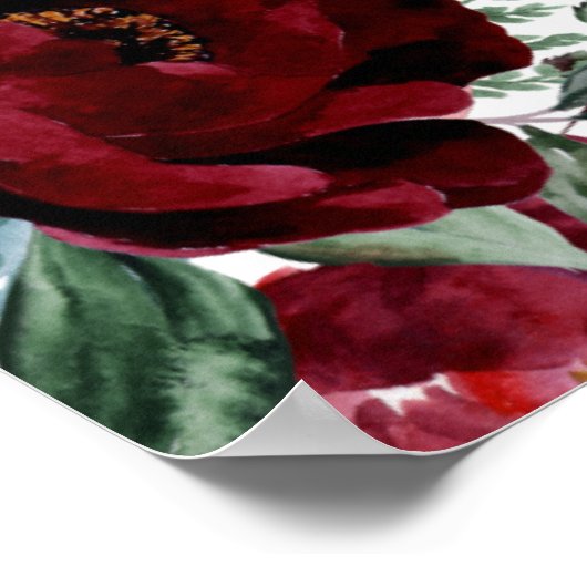 Rustikale Hochzeit von Roter Flora, nicht gestopft Poster (Ecke)