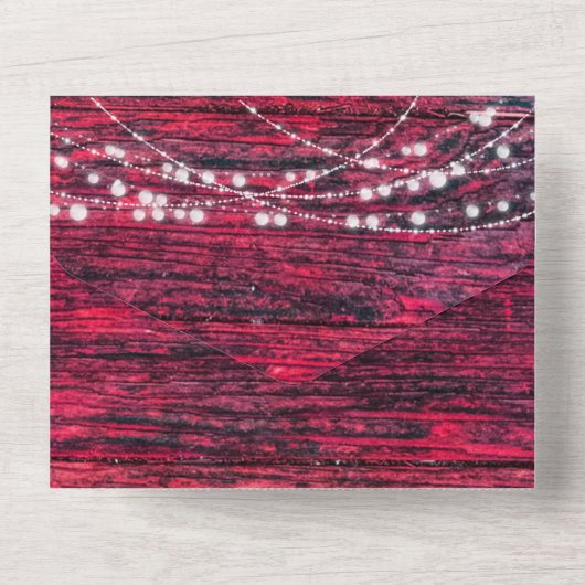 Rustikale Hochzeit von Rotholz All In One Einladung (Rückseite)