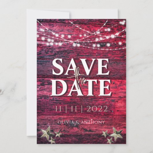 Rustikale Hochzeit von Rotholz Save The Date (Vorderseite)