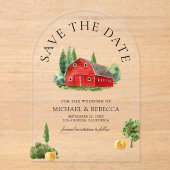 Rustikale Hochzeit von Rotkäppchen in Wasserfarben Acryleinladungen (Vorderseite)