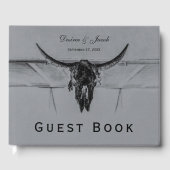 Rustikale Hochzeit von Rustikal-Grey-Black-Western Gästebuch (Vorderseite)