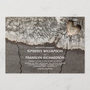 Rustikale Hochzeit von Schnitzbaum Einladung