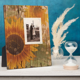 rustikale Hochzeit von Sonnenblumen Fotoplatte