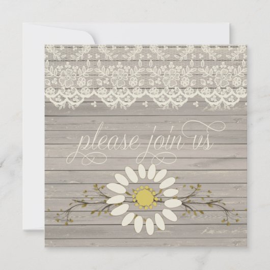 Rustikale Hochzeit von Stallholz Einladung (Vorderseite)