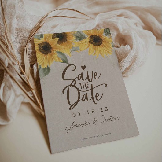 Rustikale Hochzeit von Stallsonnenblumen Save The Date
