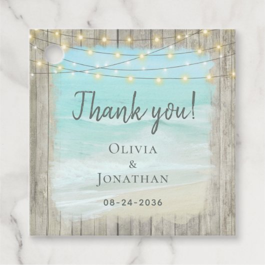 Rustikale Hochzeit von Strandwald Geschenkanhänger (Vorderseite)