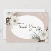 Rustikale Hochzeit von Tan Pine Winter Sparkle Dankeskarte (Vorderseite)