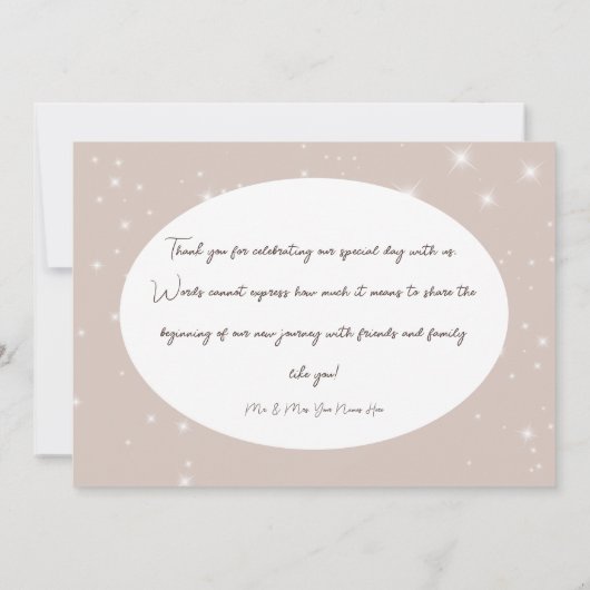 Rustikale Hochzeit von Tan Pine Winter Sparkle Dankeskarte (Rückseite)