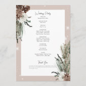 Rustikale Hochzeit von Tan Pine Winter Sparkle Programm (Rückseite)
