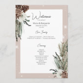 Rustikale Hochzeit von Tan Pine Winter Sparkle Programm (Vorderseite)