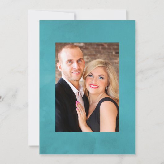 Rustikale Hochzeit von Türkis und Korallen Save The Date (Rückseite)