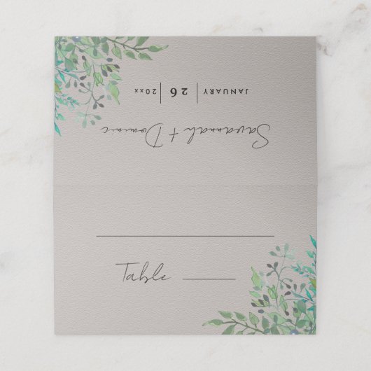 Rustikale Hochzeit von Waldgrün Platzkarte (Außenseite Aufgefaltet)