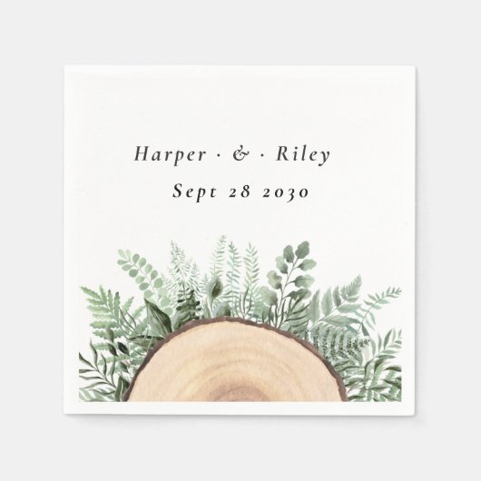 Rustikale Hochzeit von Watercolor Serviette (Vorderseite)