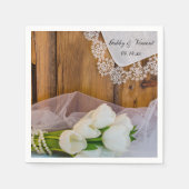 Rustikale Hochzeit von Weißer Tulips Serviette (Vorderseite)