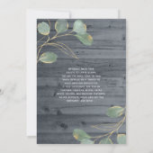 Rustikale Hochzeit von White Rose Gold Einladung (Rückseite)