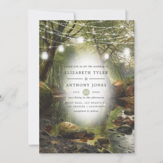 Rustikale Hochzeit von Wild Woodland Einladung (Vorderseite)