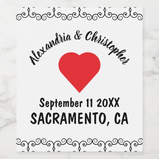 Rustikale Hochzeit Weinetikett (Einzelnes Label)