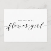 Rustikale Hochzeit wird mein Blumenmädchen sein Einladungspostkarte (Vorderseite)