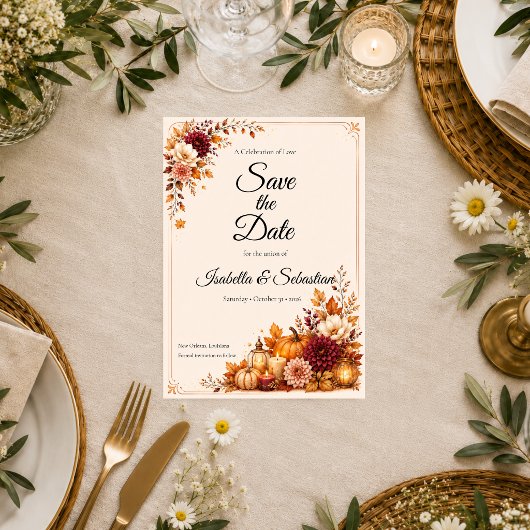 Rustikale Hochzeit zur Erntezeit Save The Date