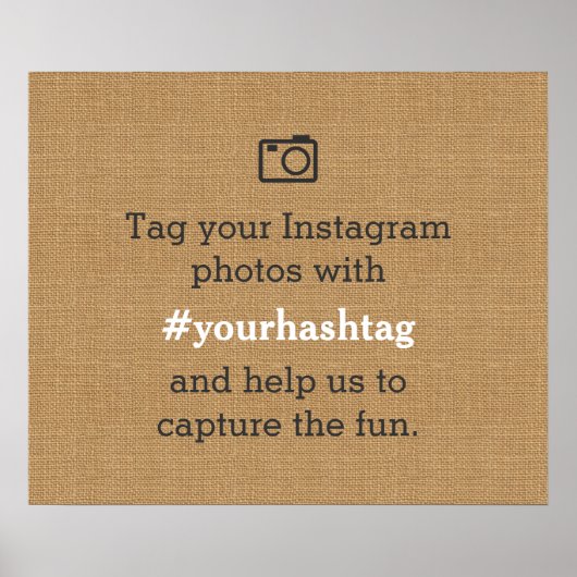 Rustikale Hochzeiten Fotos Hashtag Burlap Poster (Vorne)